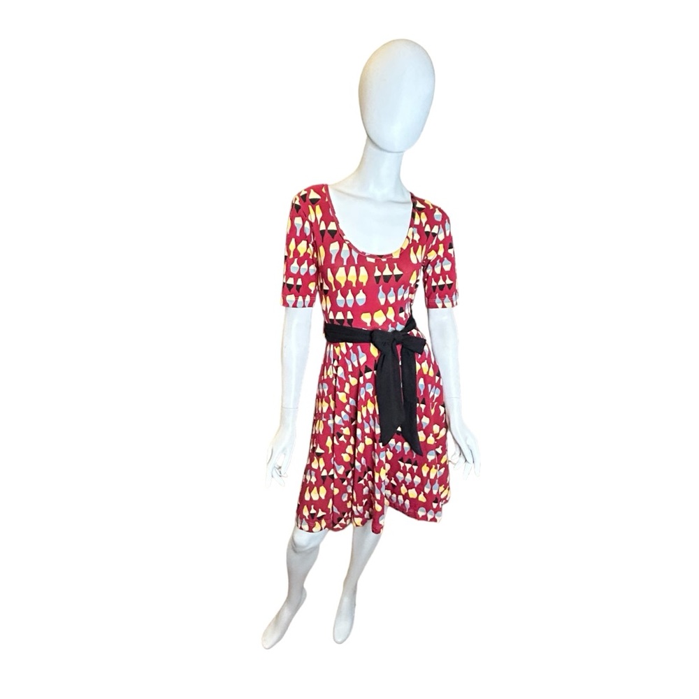 Effie's Heart Rachel Dress Red Carafe Print Small